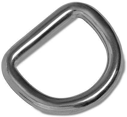 HEAVYTOOL D-Ringe 25mm x 5mm geschweißt Edelstahl AISI 316 (V4A) (10 Stück) D-Ring Halbring D Ring