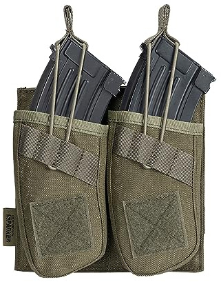 EXCELLENT ELITE SPANKER Taktisch Oben öffnen Magazin Single/Double/Triple AK Magazintasche(Double-Olivgrün)