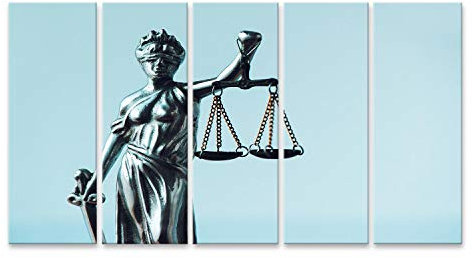 islandburner, Bild Bilder auf Leinwand Lady Justice Statue in der Anwaltskanzlei Die Figur mit Augenbinde Gleichgewicht und Schwert ist die Personifizierung der moralischen Kraft im Justizsystem