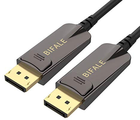 BIFALE DP Fiber Optic Cable 33ft, 8K Fiber Displayport Cable Support HBR3, DSC 1.2, HDR10, 32.4Gbps, 8K@60Hz, 4K@144Hz, Thin and Slim Fiber DP1.4 Cable
