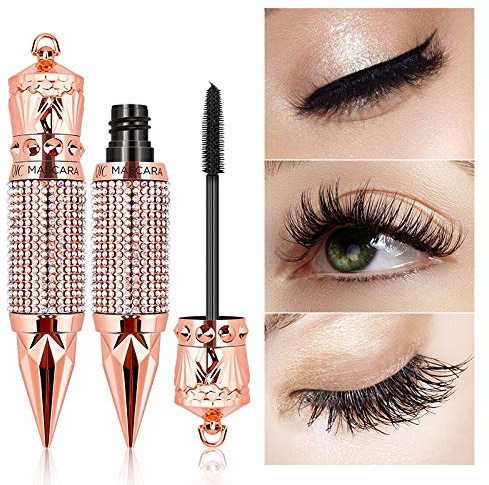 4D Silk Fiber Lash Mascara ,Thicker and Longer, Voluminous Eyelashes,Natural Waterproof Smudge-Proof, No Clumping, No Smudging,Adds Length, Depth and Glamour Effortlessly(Black)