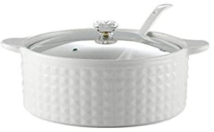 CLQ Soup Bowl With Double Handles And Lid2000ML Ceramic Household Large Binaural Microwave Bowl Multifunctional Soup Bowl