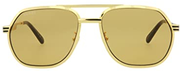 GUCCI Mens GG0981S Sunglasses, Gold-Gold-Yellow, 60