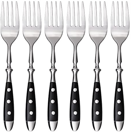 GRÄWE Dessertgabel, Serie Nürnberg, 6er Set, schwarze Griffe