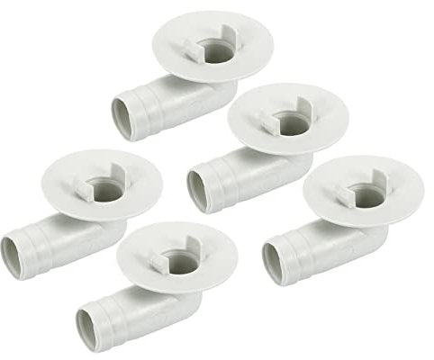 sourcing map Air Conditioner Drain Hose Connector 17mm Tube Elbow Fitting Replacement Part Accessories for Mini-Split Window AC, White Pack of 5