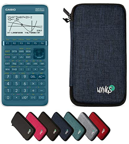 Casio Graph 25+E II inkl. WYNGS Schutztasche Blau - Grafikrechner - Basic Set