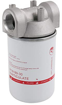 DICMIC Filtre à carburant à haut débit, 2,5 cm NPT 30 microns style cartouche rotative pour pompe à carburant mobile et stationnaire réservoir bateau