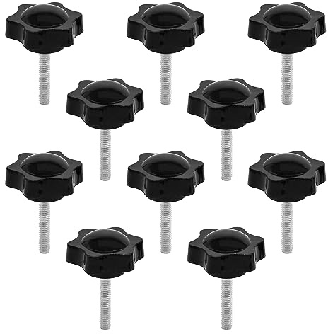 JJWNMLL 10PCS Clamping Screw Knob Star Screw M6*30mm Thumb Screws Bolts | Clamping Star Screw Thumb Bolt With Thread, Black Hand Knob Tightening Grip