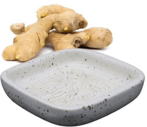 ANCKERAMIC® Ceramico Râpe - Râpe à Muscade, Râpe à Ail, Râpe à Gingembre en Céramique Artisanale, Conçu en Finlande (Stracciatella-Blanc)