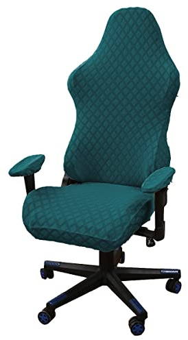 Funda Silla Gaming Fundas de Sillas Gaming Elásticas con Brazos 4 Piezas,Funda para Silla de Juegos Funda Silla Gamer Ergonómicas Antideslizante Lavable Extraíble,No Incluye Sillas,Peacock Blue