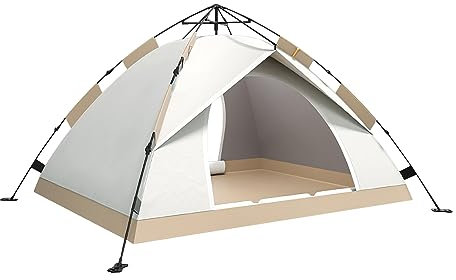 Ergocar Camping Zelt, 3-4 Personen Sofortzelt Pop Up Kuppelzelt, Wasserdicht & Winddicht Campingzelt, Großer Raum Backpacking Zelt, für Camping Outdoor Wandern Trekking