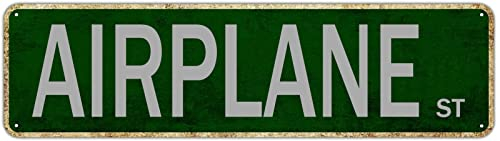 Metallschild Flugzeug St Vintage Schilder Retro Blechschilder Lustiges Aluminiumschild Hausschild Haustür Garten Hof Wand Pub Club Hängeschild Dekor 10,2 x 40,6 cm