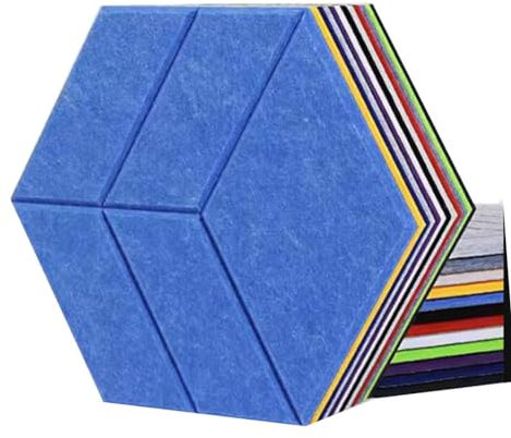 Akustikschaumstoff, 10er-Pack Hexagon Selbstklebend Akustikschaumplatten, Schallabsorbierend Schalldicht Isolierung Abgeschrägte Kante Studio Akustische Behandlung ( Farbe : Gray-A , Größe : 30x34.5x0