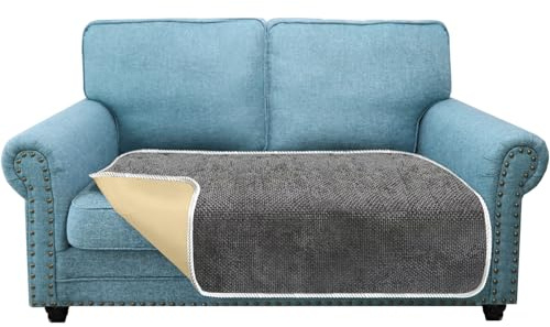 Granbest Rutschfeste Sofasitzbezüge, 2-Sitzer, dick, Sofaschoner von Haustieren, universell für alle Jahreszeiten (2-Sitzer, Grau)
