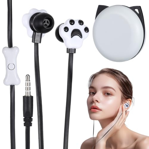 OSALADI Casque Oreille De Chat Filaire pour Enfants avec Boîte De Rangement Compacte Casque De Dessin Animé Mignon Compatible Jack 3.5 Mm Cadeau Anniversaire Noël pour Filles Garçons