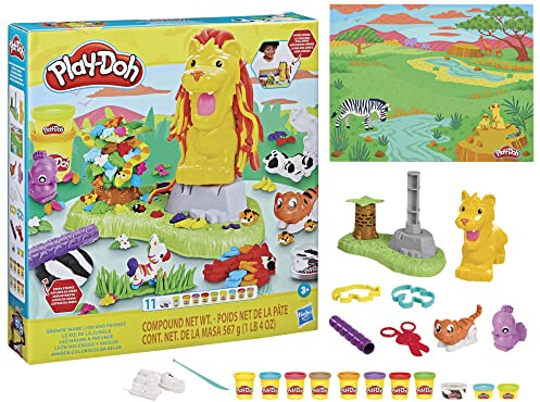 Play-Doh Leo Mähne & Freunde Spielset, Set mit Tierthema für Jungen und Mädchen, Kinderspielzeug