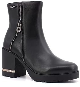 Liu Jo Scarpe Liu Jo Da Donna, Modello Stivaletti Con Tacco GLORIA 22 SF3065P0102, Realizzate in Pelle Sintetica. Nero 36
