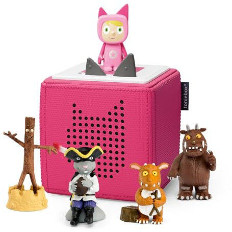 tonies Toniebox Julia Donaldson Bundle including 1 Creative & 4 tonies - Gruffalo, Gruffalos Child, Stick Man & Highway Rat, Pink