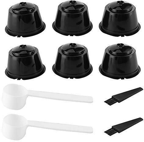 2 Sets Kaffeekapseln, wiederverwendbarer, nachfüllbarer Filterbecher mit Löffelbürste, passend für Nestle Dolce Gusto-Kaffeemaschinen