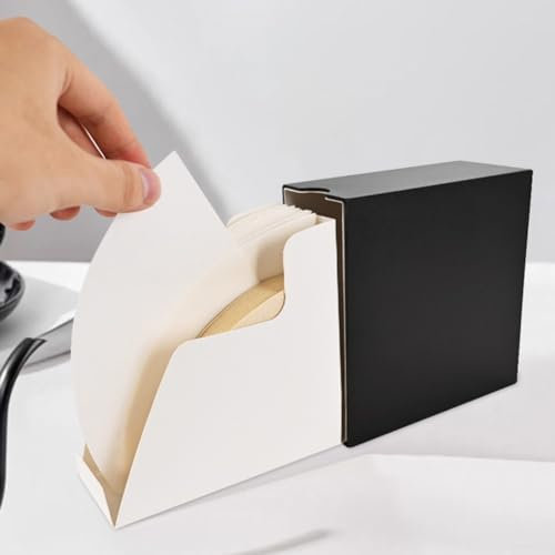 Boîte de rangement en papier pour filtre à café, boîte de filtre à café avec couvercle anti-poussière pour cuisine, bar, café, bar (boîte en aluminium noir)
