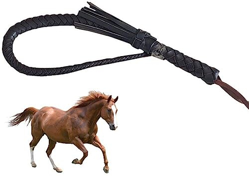 Lpitoy Fouets en Cuir De Peau De Vache Faits À La Main, Fouets D'équitation, Fouets De Chevaux, Accessoires De Fouets pour Cultures Équestres