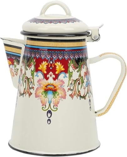 Kaffeekannen Kaffeekanne Emaille-Wasserkocher Teekanne Ölkrug Camping Wasserausgießer Perkolator Servieren Milch Kochen Küchenherd Teeaufbewahrung (Color : 1)