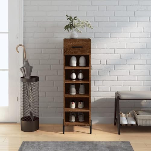 ShGaxin Schuhschrank Braun Eichen-Optik 30x35x105 cm Holzwerkstoff, Schuhbank, Shoe Rack, Schuhe Schrank, Schuhkommode, Mehrzweckschrank, Schuhregal - 829691