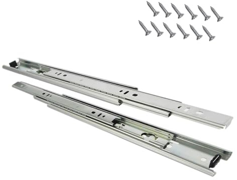 Schubladenschienen 1 Paar Vollauszug Rollenauszug Schubladen Teleskopschiene Teleskopauszug Schubladenauszug Schubladenführungen bis 20 KG,400mm