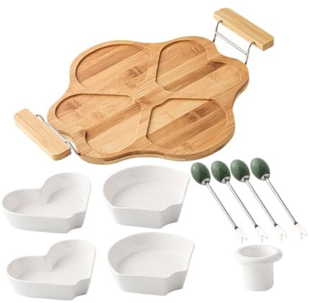 CIYODO Plato De Dulces Dividido De Bandeja De Aperitivos Compartimentos Para Frutas Nueces y Aperitivos Para Fiestas