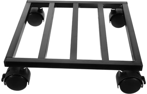 Toyvian Quadratischer Pflanzenroller Aus Schwarzem Eisen Mobiler Garten-pflanzenständer Mit Langlebigen Rädern Wetterfester Blumentopf-untersetzer Vielseitig Metalltöpfe Leichter Transport