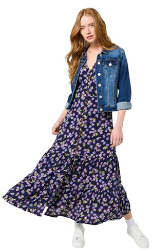 Joe Browns Women's Dark Vintage Floral Puff Sleeve V-Neck Midi Dress Dress