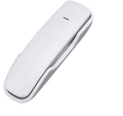 Téléphone filaire compact avec fonctions de mémoire et options de montage mural pour les petits espaces (blanc)