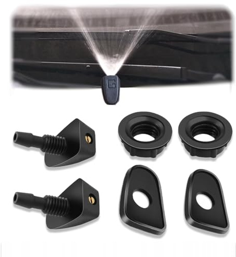 TEOZBLU 2 Pezzi Piccoli Getti Lavavetri per Parabrezza, Uugelli Spruzzatori Universali Acqua Tergicristallo con Ugello Auto Parabrezza Anteriore Ugello Doppio Foro Finestra Rondella