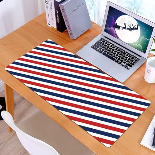 KDWJS Tappetino per mouse XXL Speed Gaming – 90x40 cm – XXL Mousepad – base antiscivolo – migliora la precisione e la velocità – Harbor Stripe, palo da barbiere d'epoca, elica di strisce colorate med