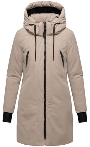 Navahoo Abrigo de invierno impermeable para mujer, parka cálida con capucha (extraíble) y correas de mochila en el interior delicado de invierno 14 S-6XL, L