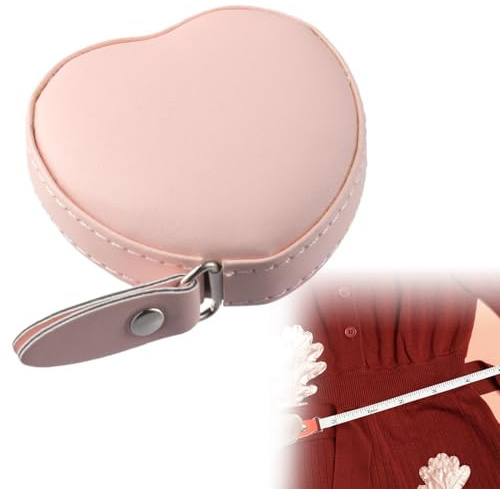 Tape Measure Leather Retractable, Measuring Tape for Body, 60 Inch/1.5 Meter Long Small Sewing Tape Measure for Tailors and Designers, Pink