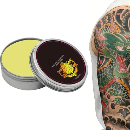 Teegxddy Creme Tatouage cicatrisante 50 g,Crème pour Tatouage Vegan Pour Tatouages Neufs et Anciens - Soin Naturel pour Favoriser la Cicatrisation de la Peau