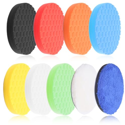 HavaCue 9 Stück Polierpads 150mm, Auto Polierpad, Waben Polieren Schwämme