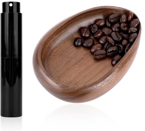 Ensemble Doseur à Café et Flacon Pulvérisateur, Doseur en Bois de Noyer avec Spray Antistatique Kit d'Accessoires pour Expresso Idéal pour Amateurs de Café