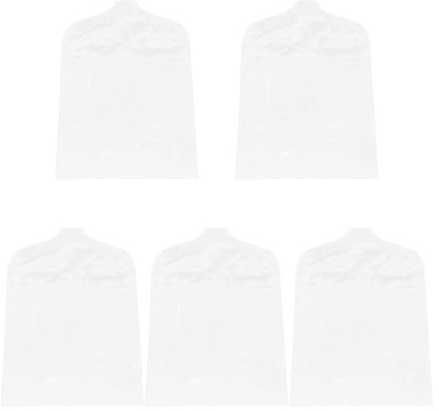 Healifty 5pcs Plastic Garment Shoulder Covers 18mil Dustproof Clothes Rack Protector with Double Layer for Women's Short Jackets and Suits Storage