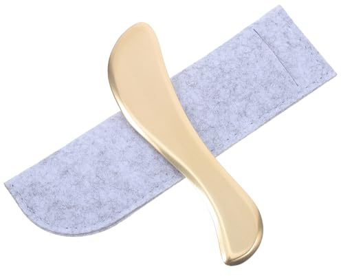 Tofficu Massagebrett aus Messing für Gua Sha Behandlung von Gesicht und Körper Inkl Muskelentspannung und Schmerzlinderung Tragbar und Handlich
