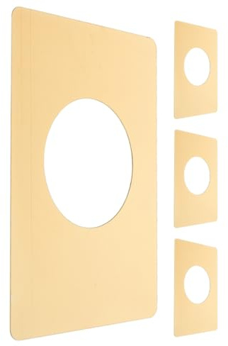 WOONEKY 4pcs Door Knob Face Plates and Deadbolt Reinforcement Plates Gold Door Handle Cover Repair Backplates Round Lock Fixing Set