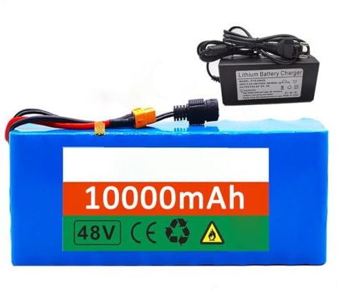 Batería De 48 V Y 10 Ah para Bicicleta Eléctrica, Batería Recargable De Iones De Litio para Bicicletas Plegables, Patinetes Y Karts, con Protección BMS Integrada.