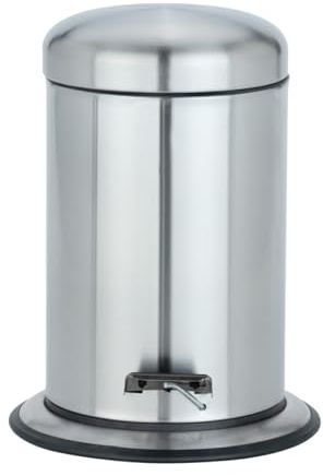 WENKO Treteimer Nova Edelstahl - Kosmetikeimer, Mülleimer Fassungsvermögen: 3 l, Edelstahl rostfrei, 22 x 30 x 21.6 cm, Satiniert