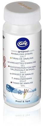 Gre 40069 - Strisce per l'analisi dell'acqua. Misura il livello di sale nella piscina. Adatto per piscine con elettrolisi del sale.