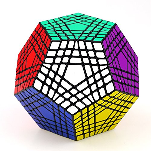 FunnyGoo Shengshou 7x7x12 Megaminx Gigaminx 7 Schicht Dodekaeder Zwölf Gesichter Magic Cubes Geschwindigkeit Cubes Puzzle Cube + One Cube Stehen (schwarz)