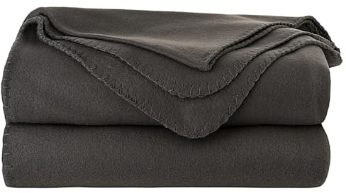 Tarrington House Fleecedecke 150x200cm Kuscheldecke Wohndecke + 1 HL Kauf Notizblock (Anthrazit)