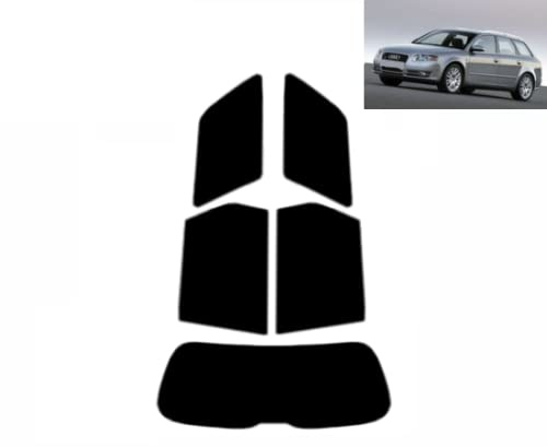 Passgenaue Tönungsfolie für-Audi A4 5-Türen Kombi 2001-2008 Heck/Seitenscheiben (20% Schwarz)
