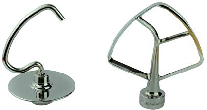 TschimmHook 2er SET Teigtraum, Edelstahl Knethaken und TschimmBeat Edelstahl Flachrührer