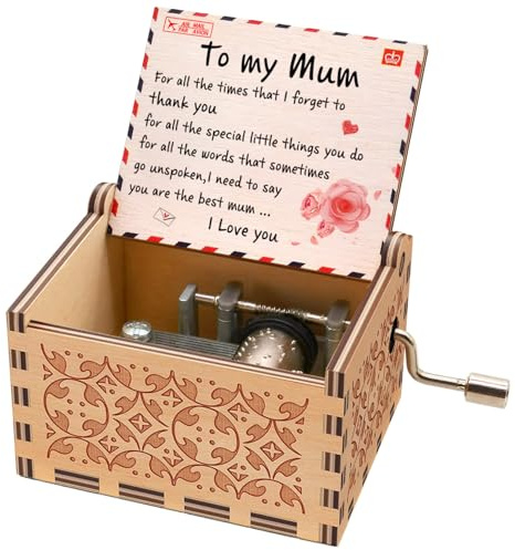 Micteney You are My Sunshine Music box for Mum, Mum Music Box Play The Tune You are My Sunshine Unique Gifts for Mom Vintage Engraving Wooden Music Box